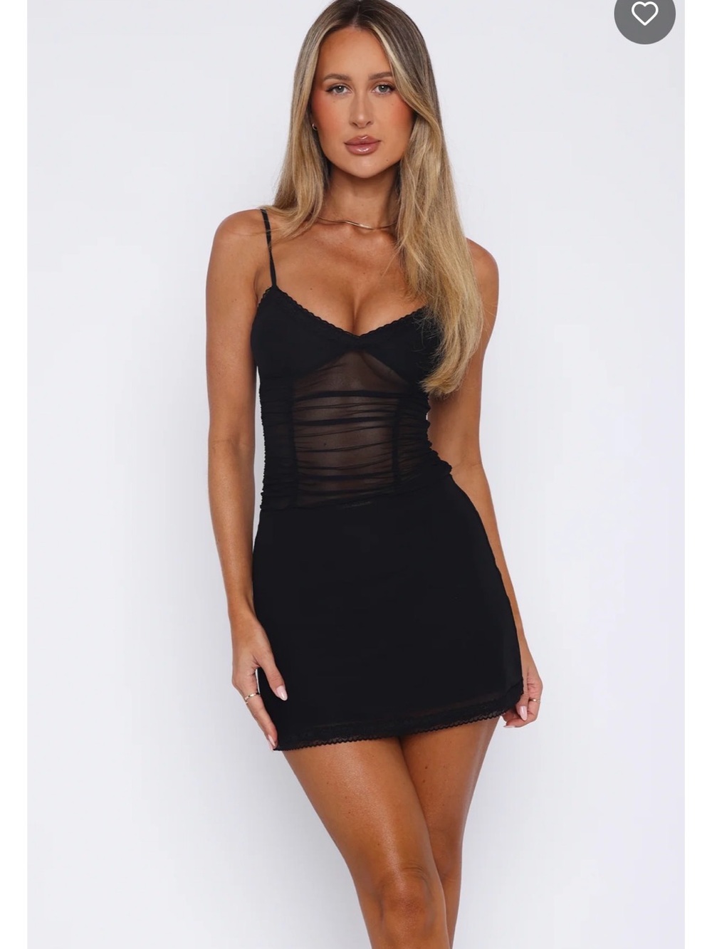 White Fox Boutique Black Lace-Trim Slip Top
